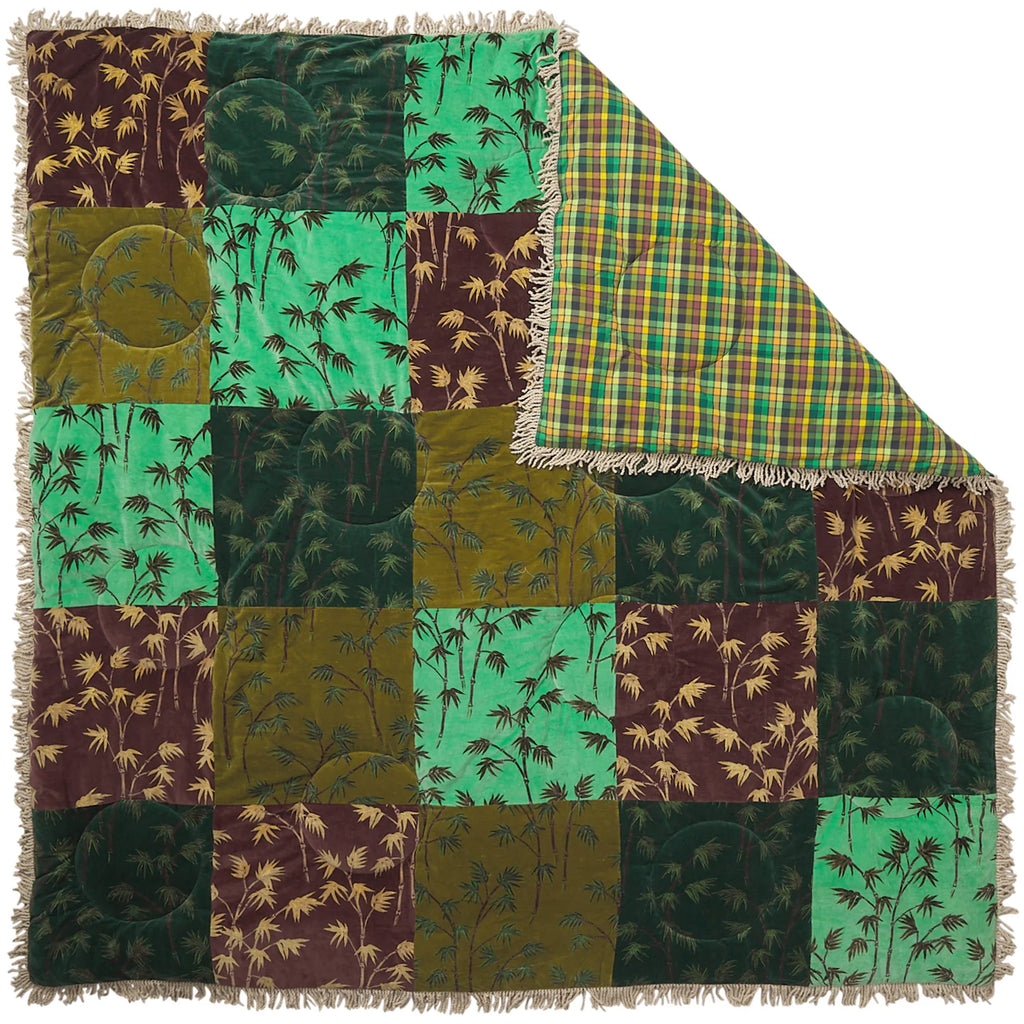 Aneta Patchwork Velvet Bedcover