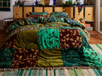 Aneta Patchwork Velvet Bedcover