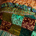 Aneta Patchwork Velvet Bedcover
