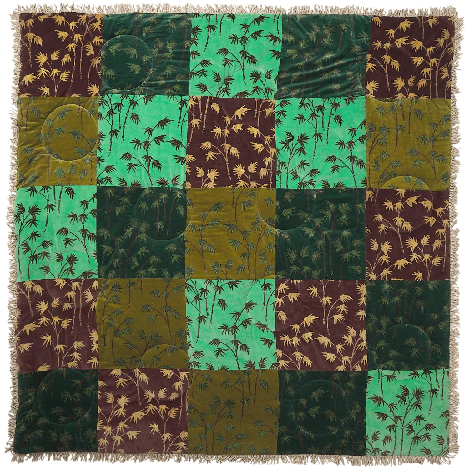 Aneta Patchwork Velvet Bedcover