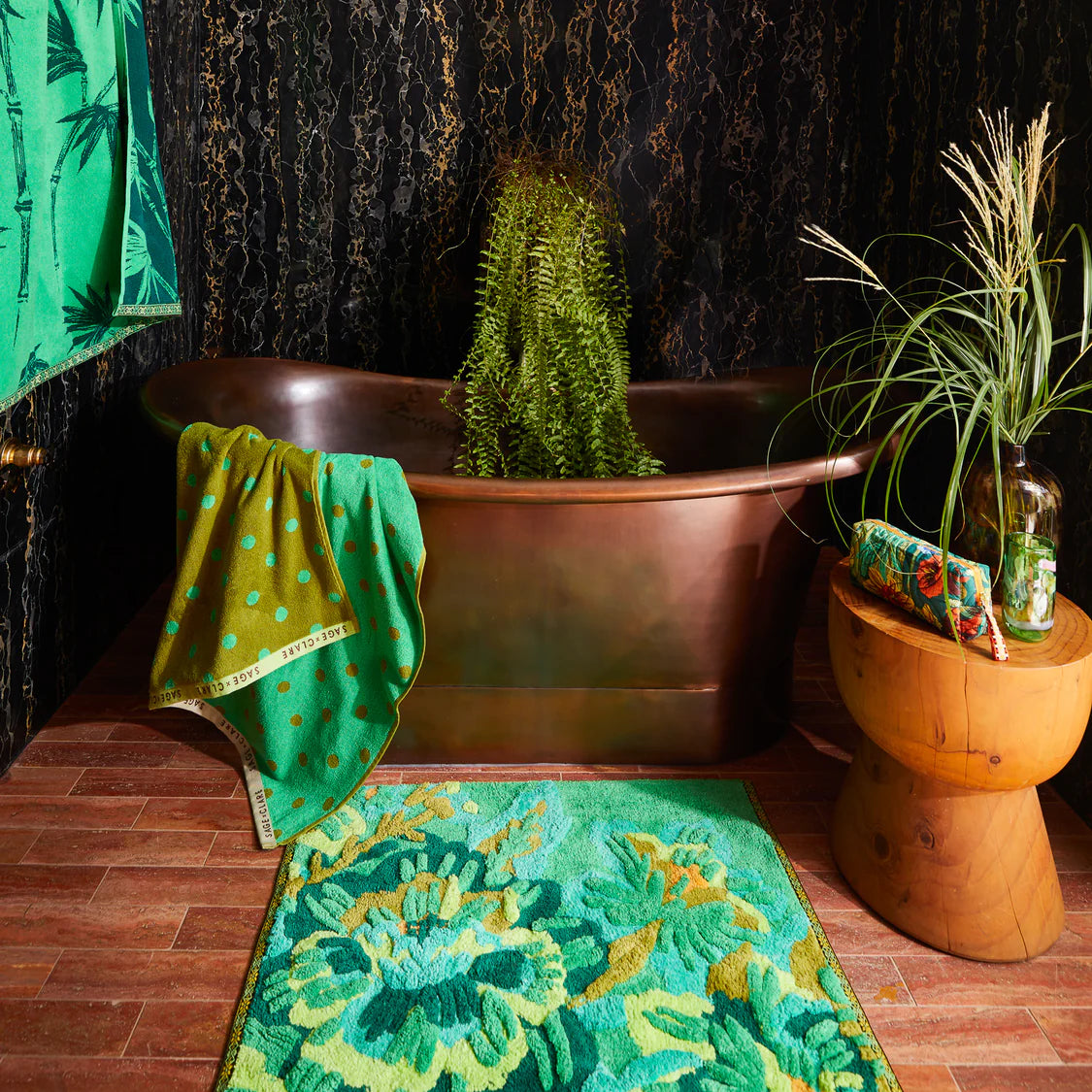Eliza Bath Mat - Spring Green