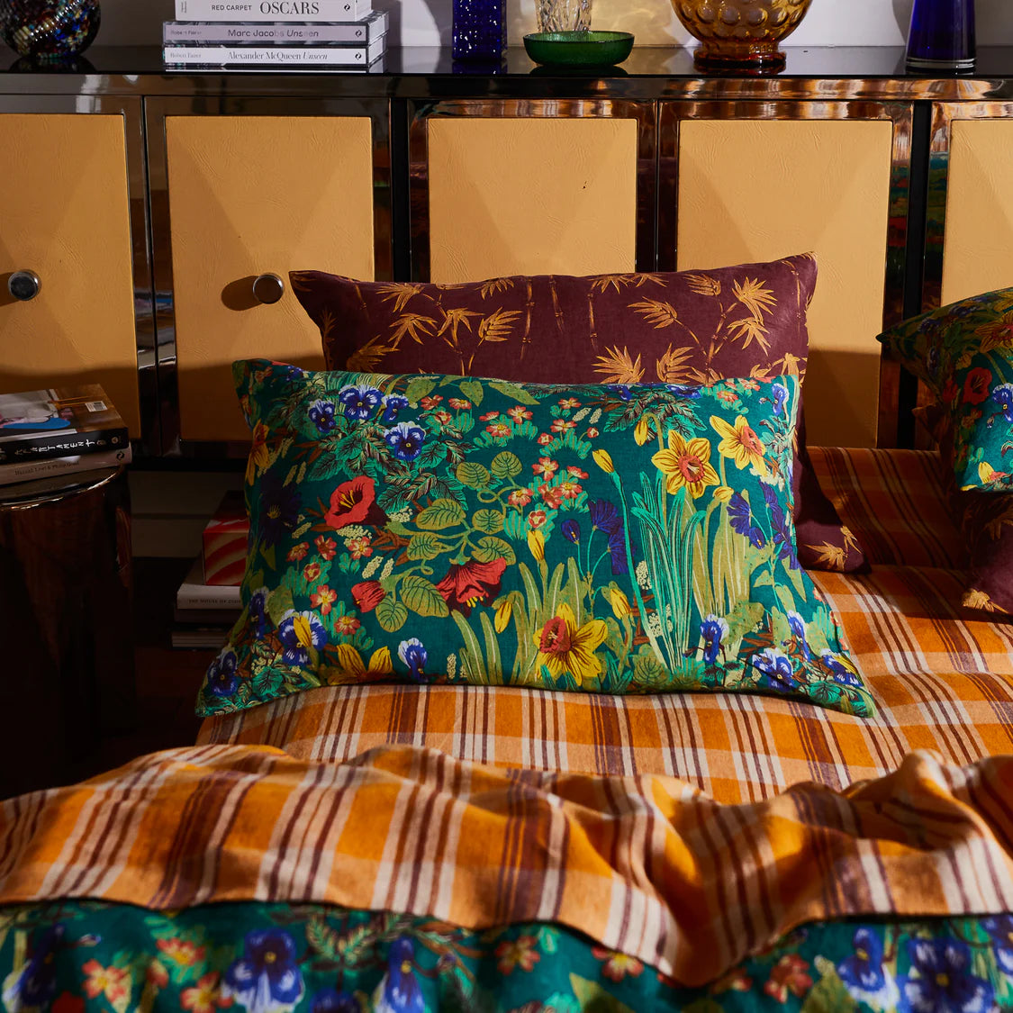 Babette Linen Pillowcase Set - Verdant