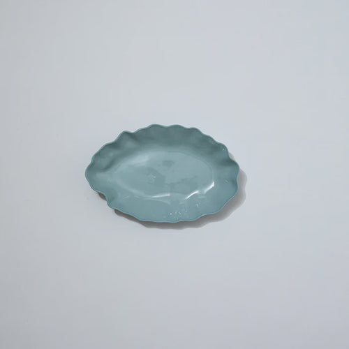 Ruffle Rectangle Platter - Light Blue