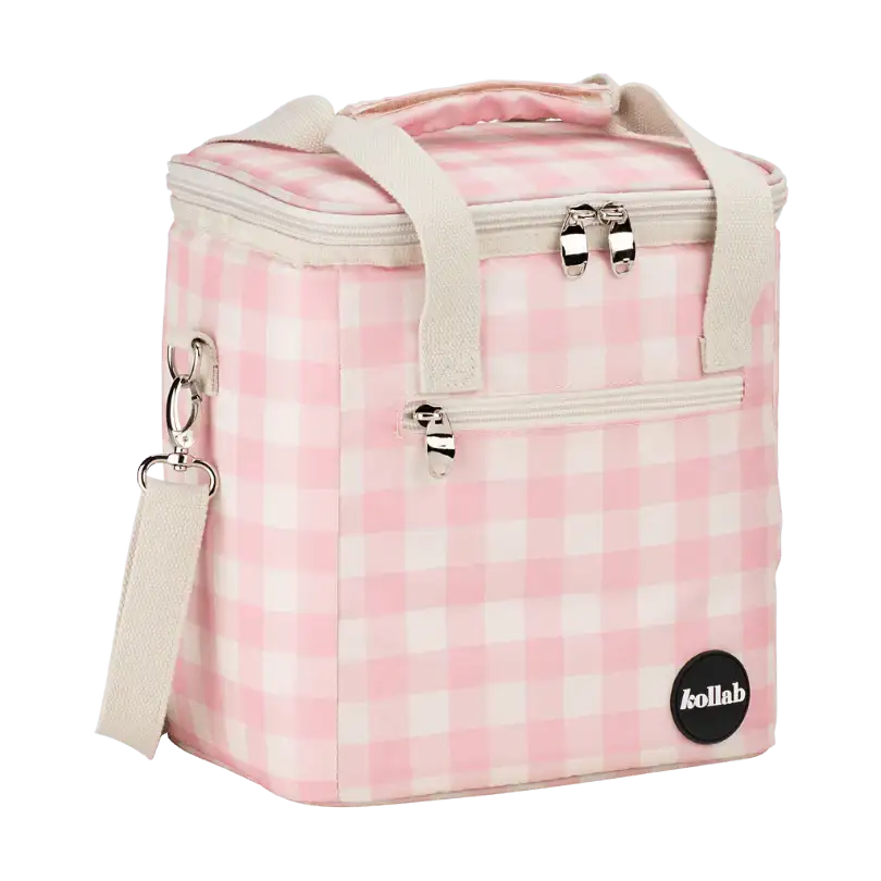 Mini Cooler - Candy Pink Check