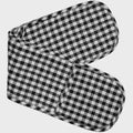 Gingham Double Mitts - Black
