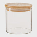 Scandi Glass Storage Jar With Wooden Lid - 550ml