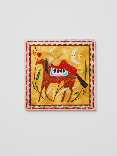 Fable Horseback Pink Square