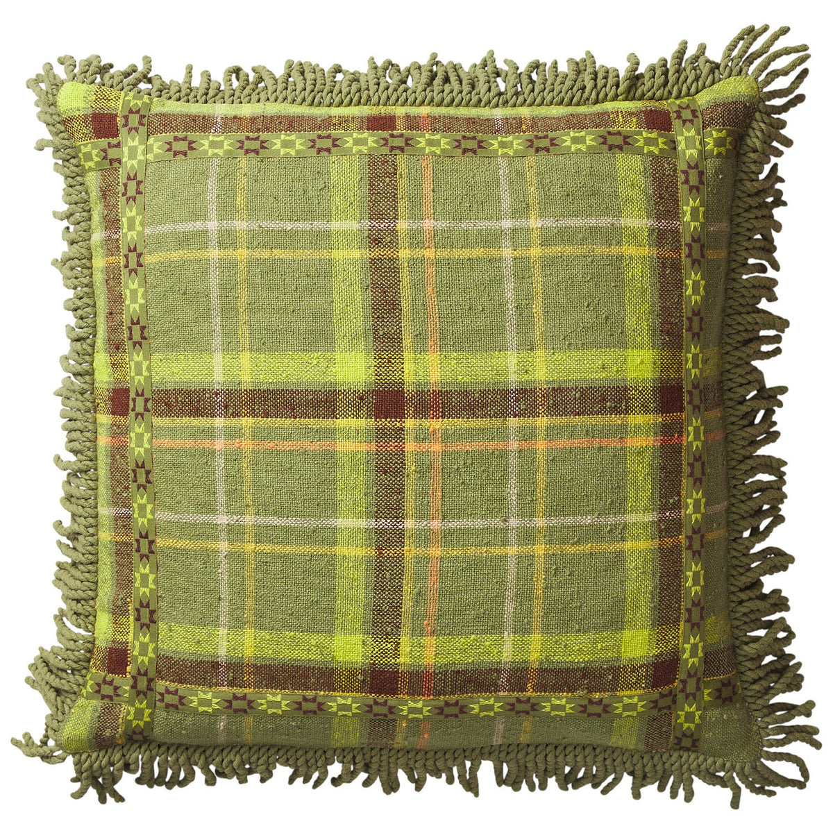 Frances Woven Cushion - Moss
