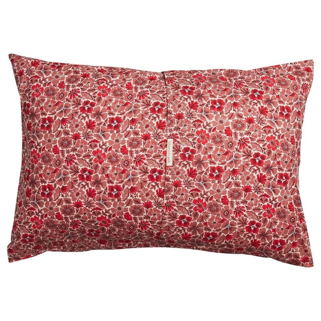 Magnolia Cotton Pillowcase Set - Poppy