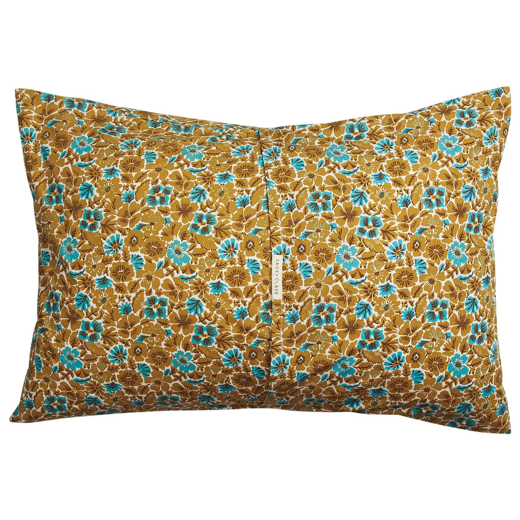 Magnolia Cotton Pillowcase Set - Turquoise