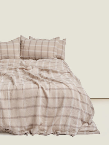 Duvet Cover - Natural Plaid