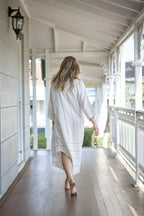 Carter Malle Linen Dress - White with Charcoal Stripe