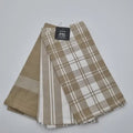 Madrid Stripe & Check Tea Towels | 3 Piece Set - Taupe