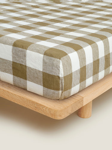 Fitted Sheet - Olive Check