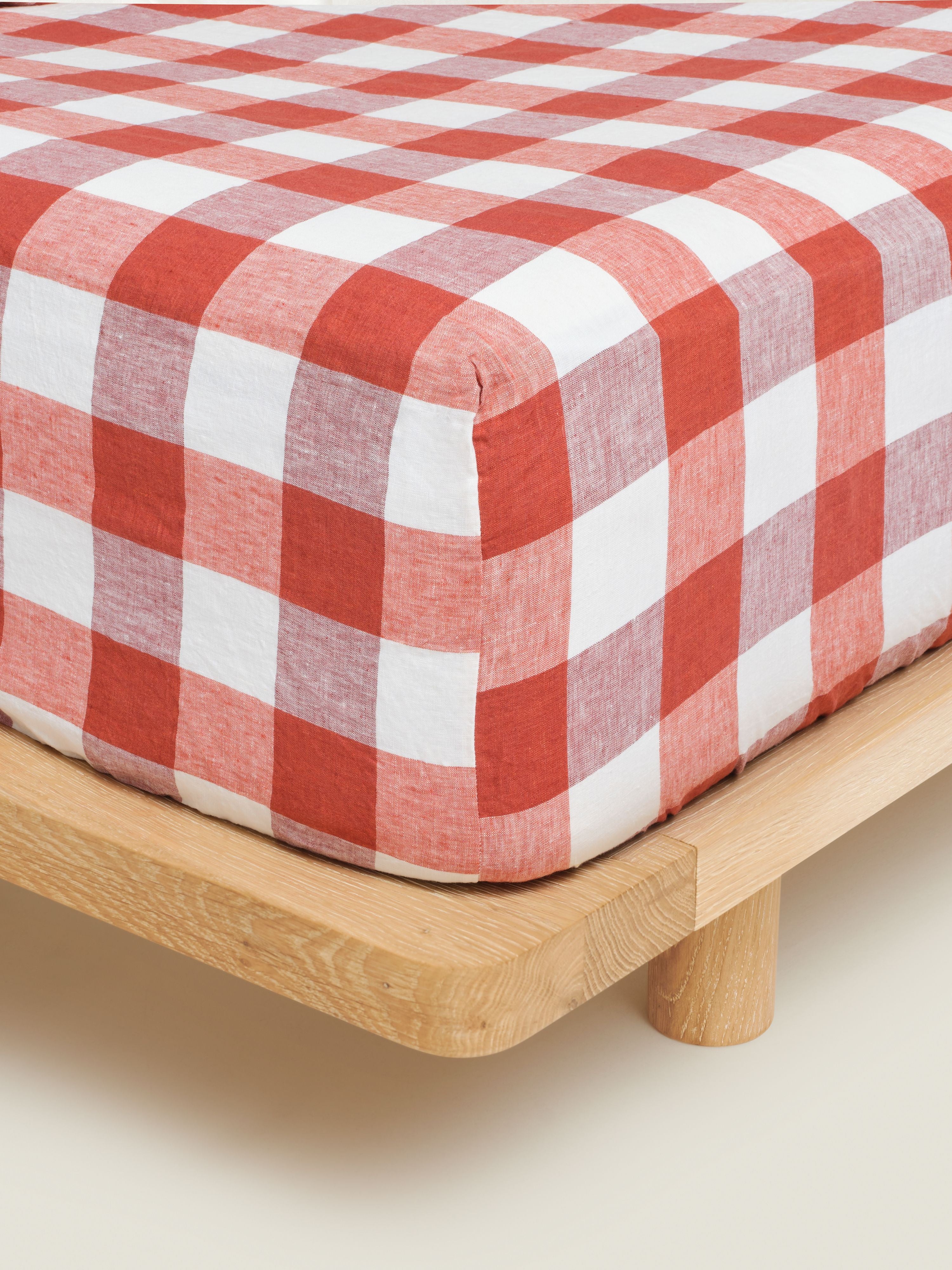 Fitted Sheet - Paprika Check