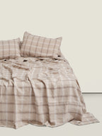 Flat Sheet - Natural Plaid