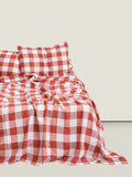 Flat Sheet - Paprika Check