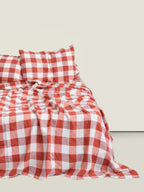 Flat Sheet - Paprika Check