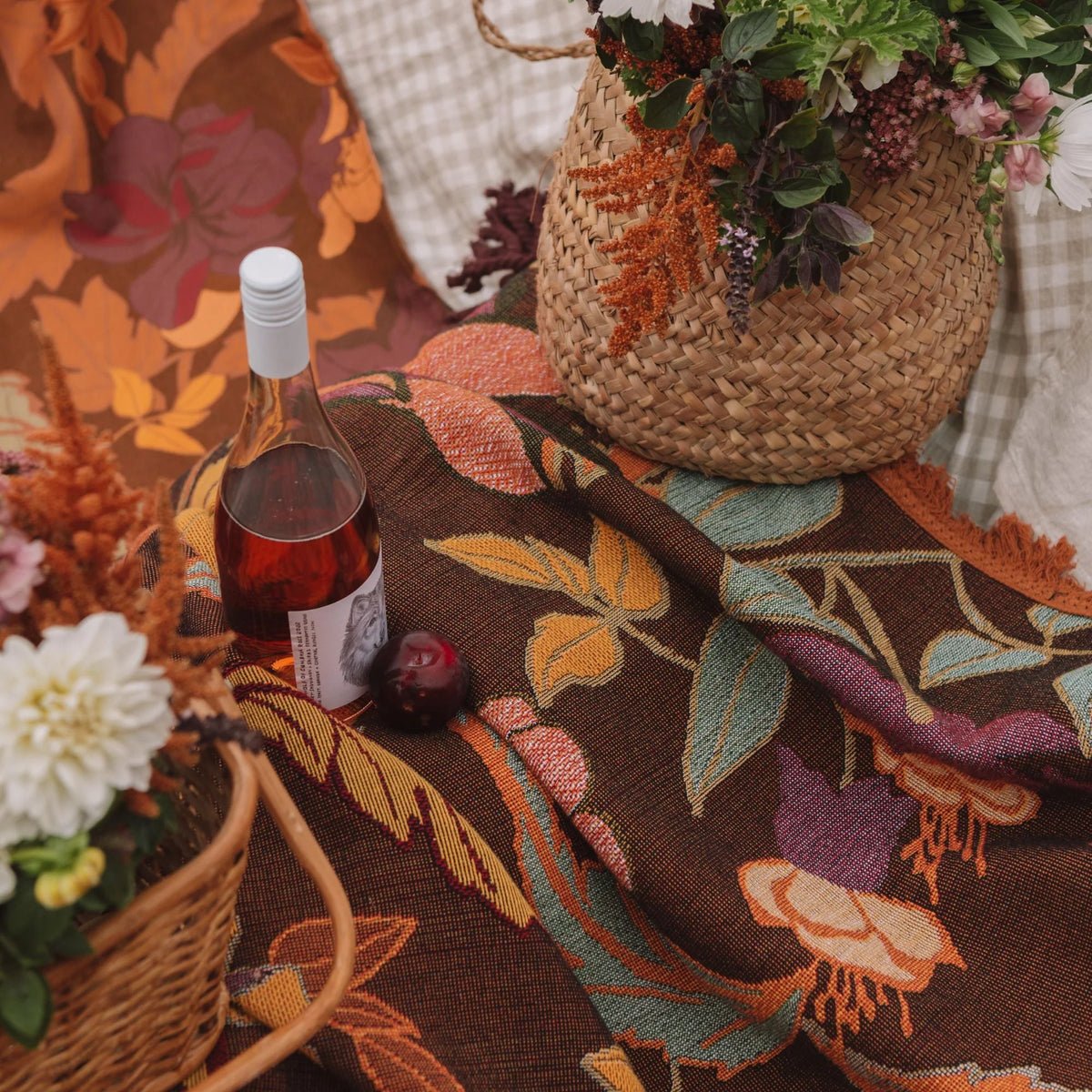 Flora Throw - Plum