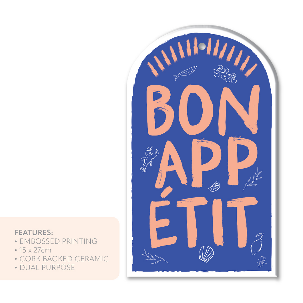 Ceramic Trivet/Wall Tile - Bon Appetit