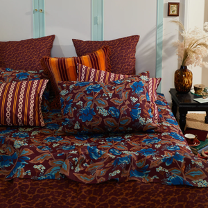 Margot Mahogany Linen Pillowcase Set