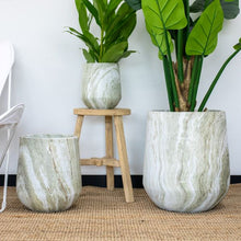 Arc Travertine Planter - Sage