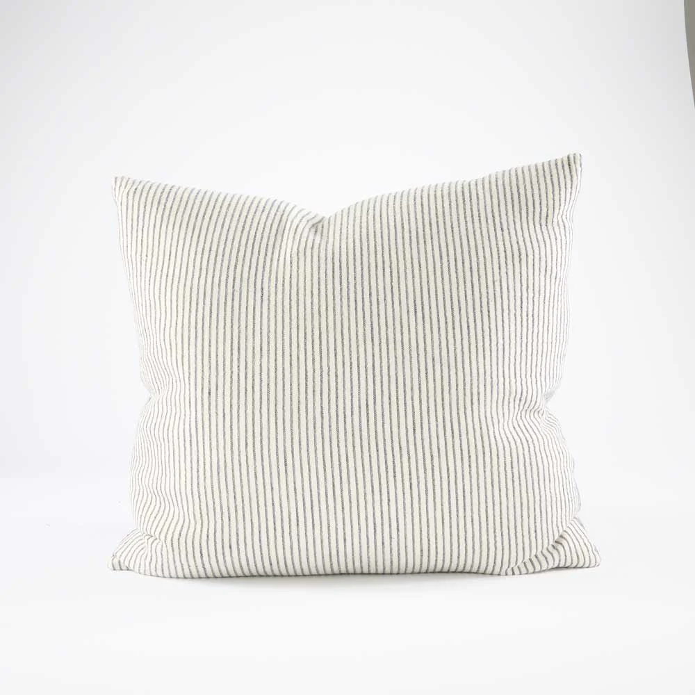 Marina Cushion - Off White With Ink Stripe