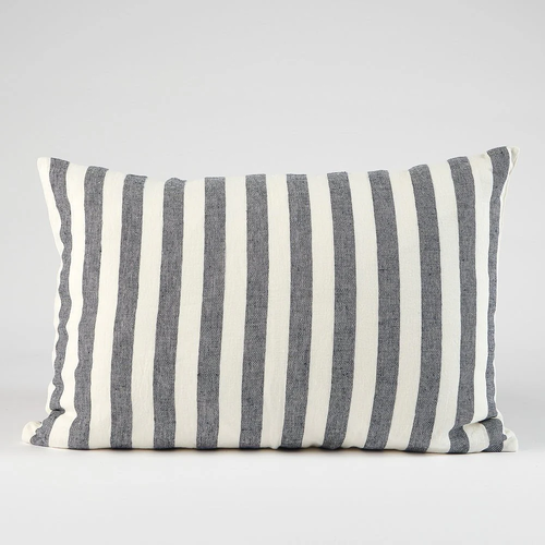 Santi Cushion - White & Navy Stripe