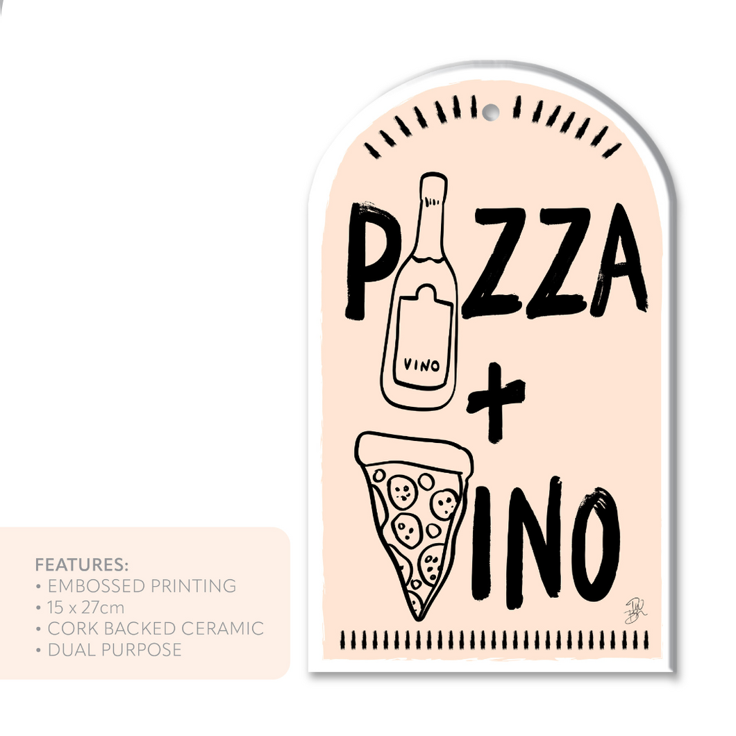 Ceramic Trivet/Wall Tile - Pizza & Vino