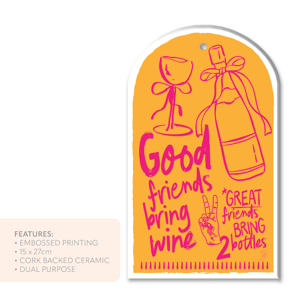 Ceramic Trivet/Wall Tile - Good Friends