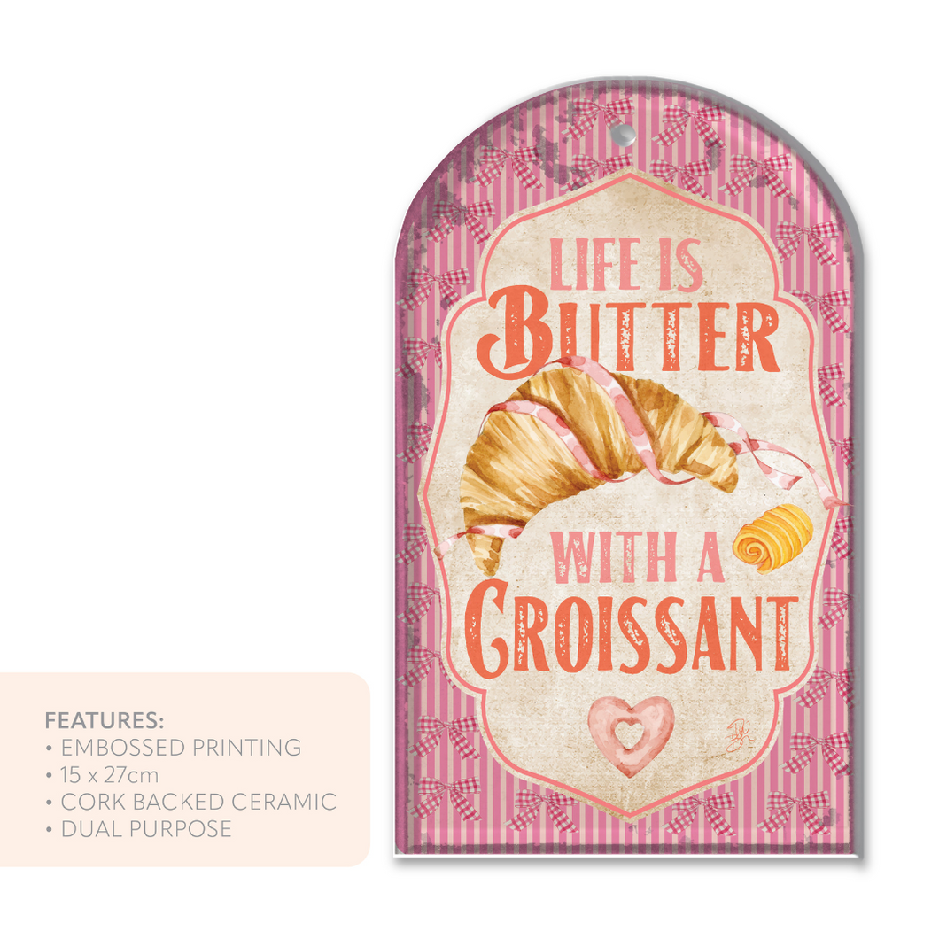 Ceramic Trivet/Wall Tile - Life Is Butter