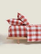 Fitted Sheet - Paprika Check