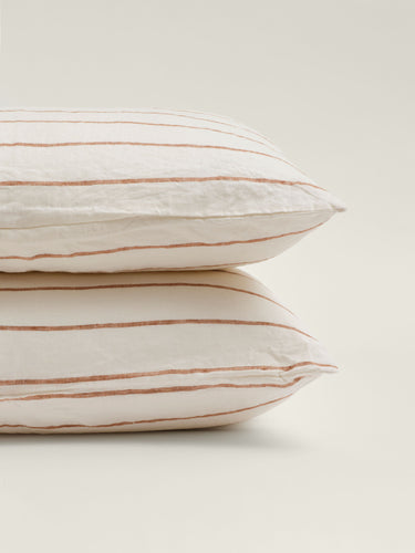 Standard Pillowcase Set - Tobacco Stripes