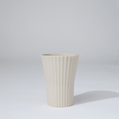 Athena Ripple Vase - Chalk White