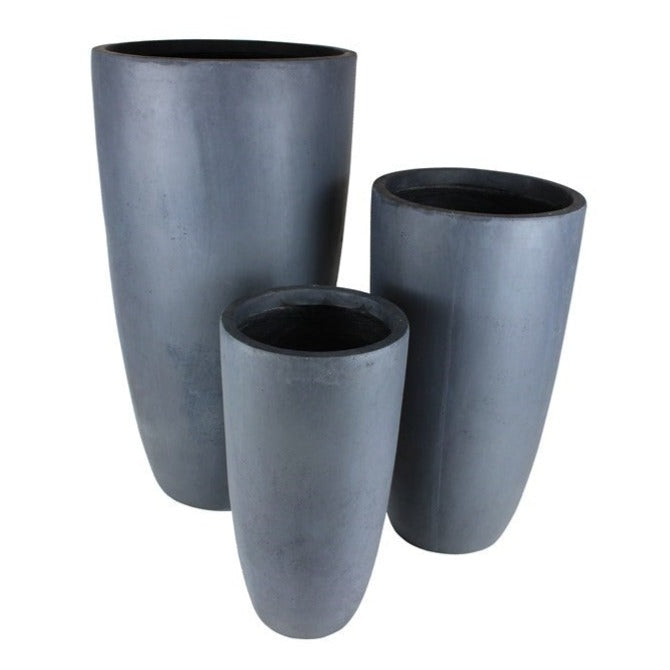Cylinder Tapered Pot - Concrete Grey