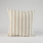 Santi Cushion - White With Natural Stripe