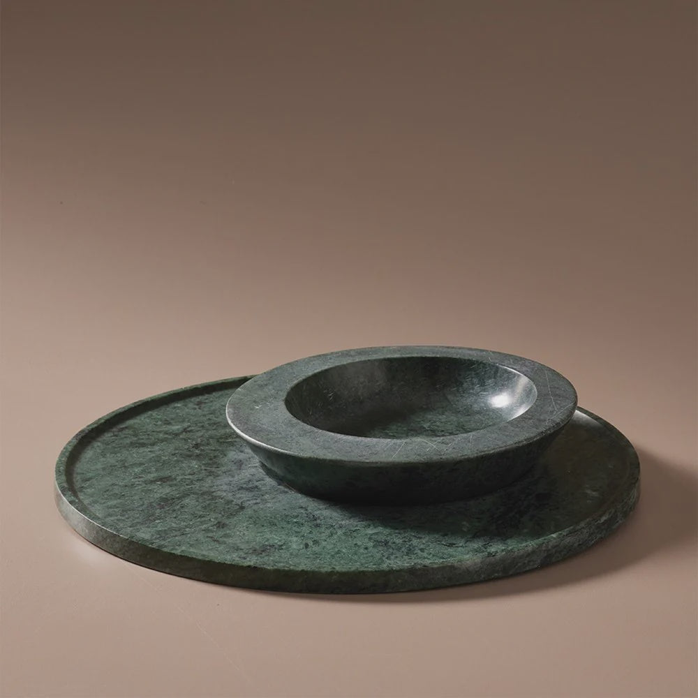 Axis Marble Bowl & Platter - Green