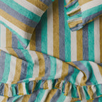 Flat Sheet - Lagoon Stripe Ruffle