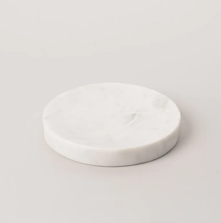 Round Marble Soap dish - With Indent