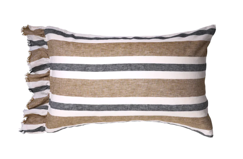 Standard Pillowcase Set - Taupe Stripe