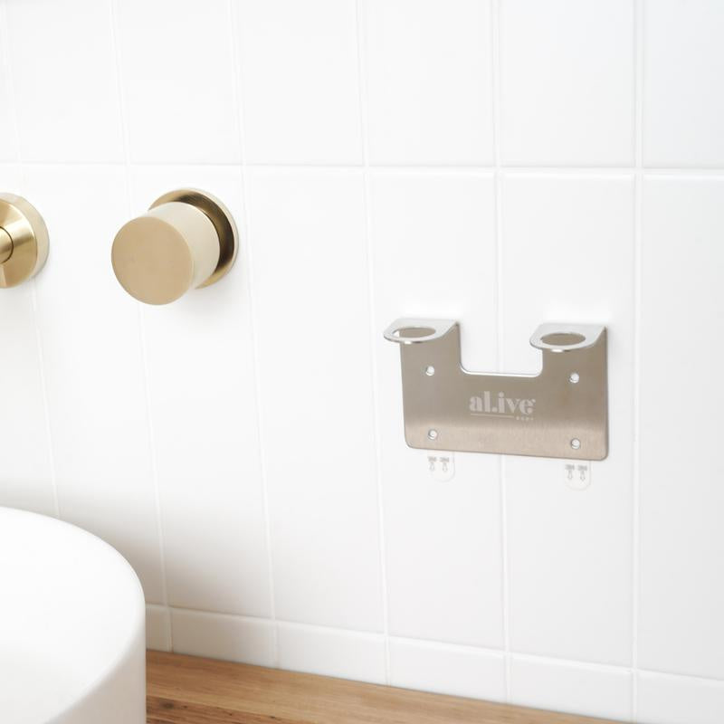 Brushed Nickle Double Wall Holder