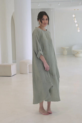 Malle Linen Dress - Pistachio