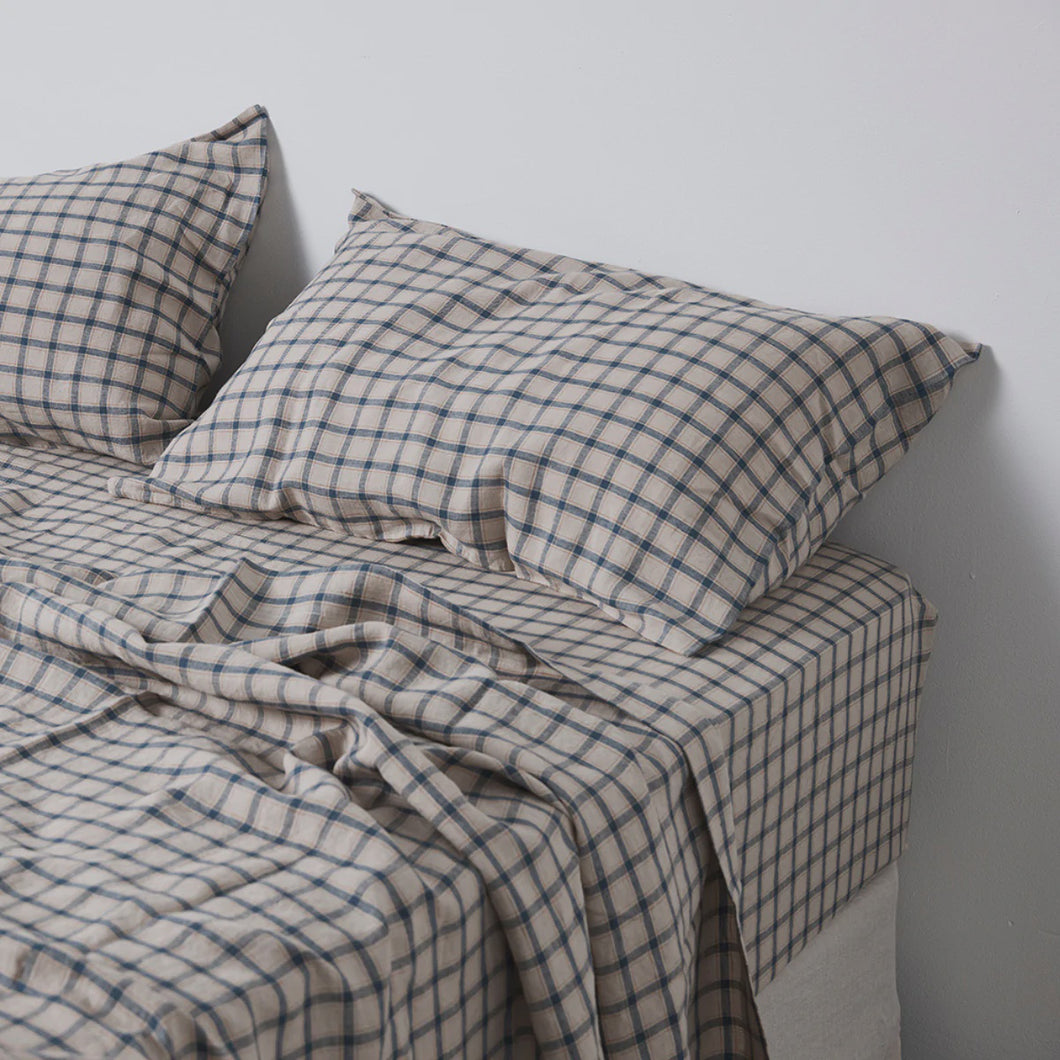 Fitted Sheet - Coastal Check