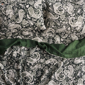 Fitted Sheet - Paisley Green